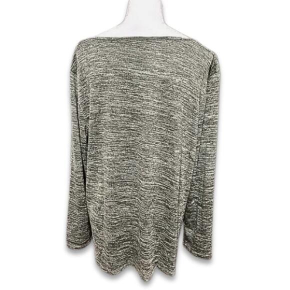 NY Collection Top Twist Front Keyhole Neckline Heathered Olive Green W US 2X NWT - Picture 5 of 12